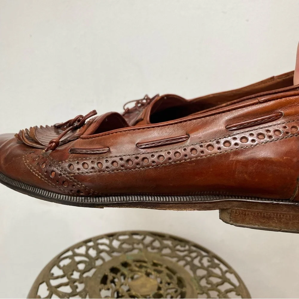 🍄 3/$30 Vintage Leather Tassel Loafers Made in Italy